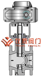 電動V型調節(jié)球閥部面圖